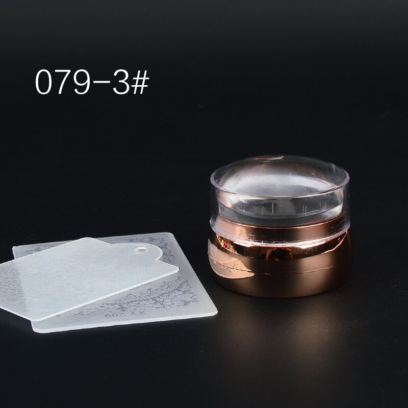 Negle stamper klar silikone stamper gelé nail art stamping plade skraber sæt polish transfer manicure skabelon værktøj tilbehør: 3
