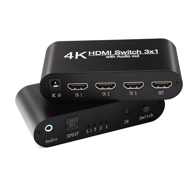 4K HDMI Schalter o Splitter 3 in 1 Out Extractor Adapter für 360 PS4 Smart Android HDTV