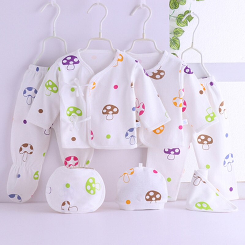 Ensembles de vêtements pour bébés | Ensemble en coton, pour -né fille garçon, chemise + pantalon + barboteuse + chapeau + culottes, ensemble de 7 pièces: CJM048M