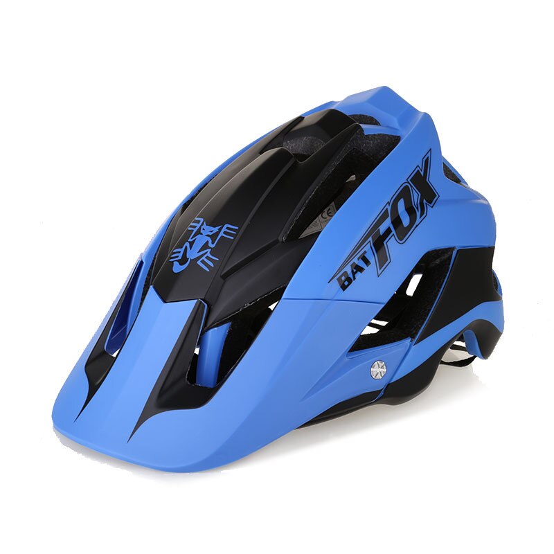 BATFOX Bicycle Helmet Bike Helmets Cycling Ultralight Overall Integrally-Molded Safety Mountain Road MTB Man Bicycle Equipment: Black and blue