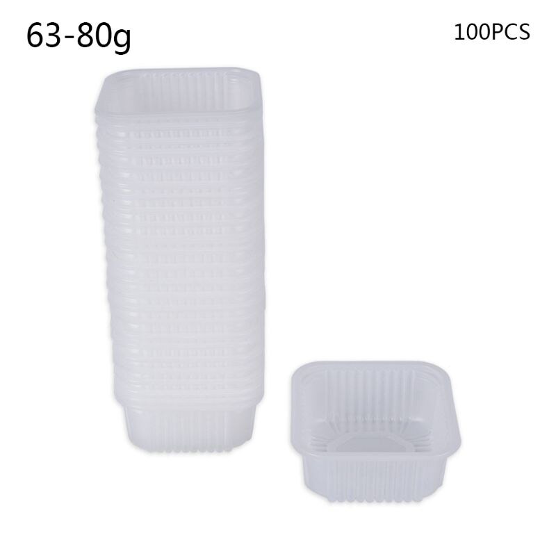 50pcs 63/100g Square Moon Cake Trays Mooncake Package Box Container Holder Mid-autumn Festival