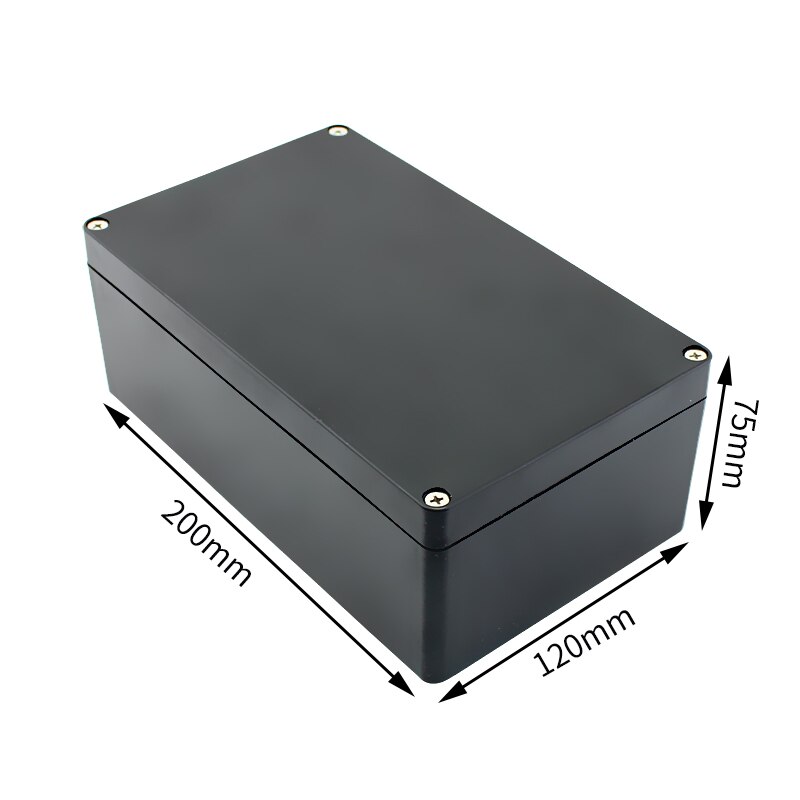 Black Box Outdoor Waterproof Case Plastic Box Electronic Project Case Instrument Waterproof Junction Box Housing: 200-120-75