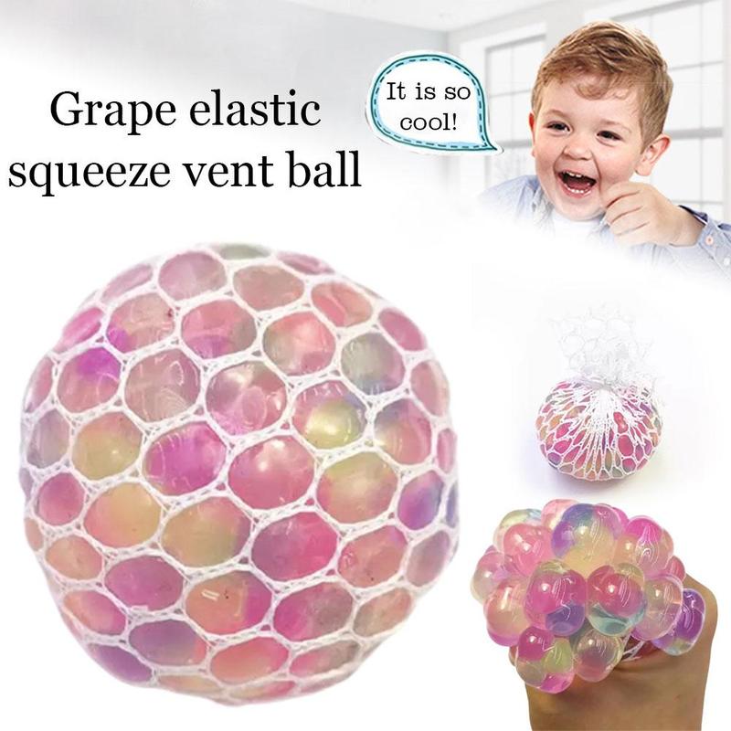 Vendita calda uva elastica spremere sfiato palla mano pizzico decompressione palla colorata palla giocattolo ingannevoli