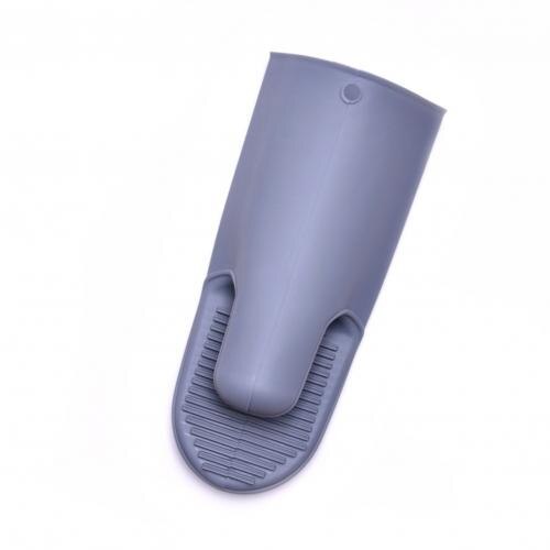 Silicone Gloves Heat Resistant Non-slip Anti-scald Oven Grilling Barbeque Mitts Cooking Baking Gloves Hand Clip: grey