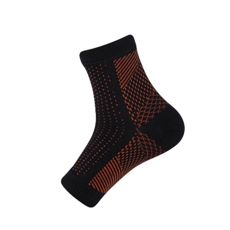 Anti Fatigue Compression Foot Sleeve Support Running Cycle Basketball Sport Socks Outdoor Men Ankle Brace Sock: copper / LXL