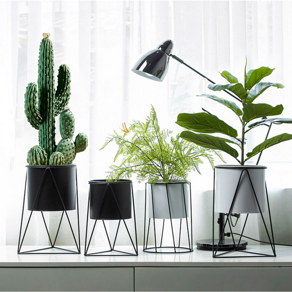 nordisch Stil Geometrische Eisen Blumentopf Stehen Vase Dreieck Kreative Hause Garten Sukkulenten Grün Pflanzen Halfter Gestell