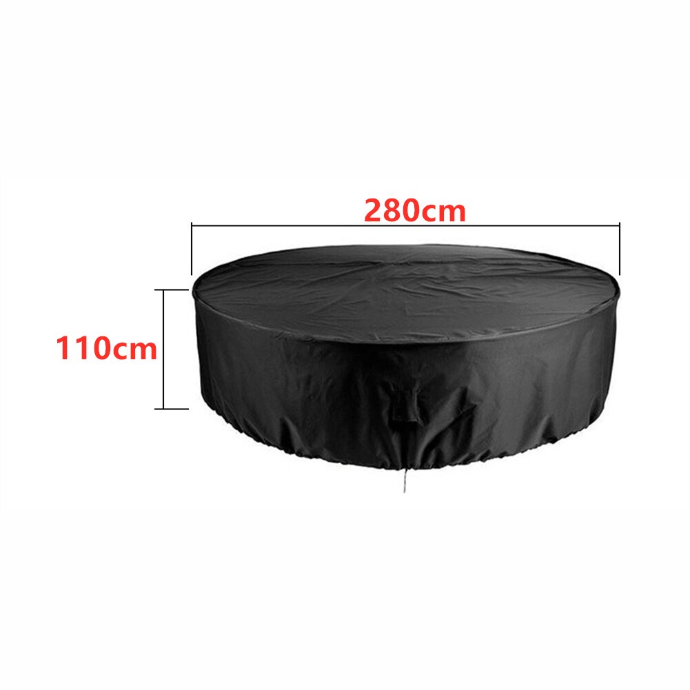 Multifunktionelt rundt udendørs svømmebassin dæksel regntæt støvkasse have vandtæt uv-bevis anti-skrald udendørs padling: 280cm x 110cm