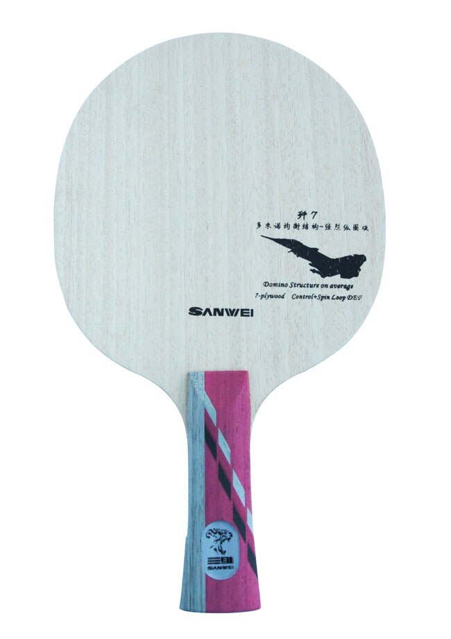 SANWEI J7 7 wood domino structure Table Tennis Blade/ ping pong blade/ table tennis bat strong