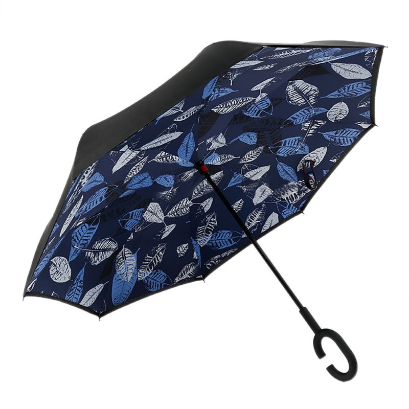 C Handle Windproof Reverse Folding Umbrella Man Women Sunscreen Rain Umbrella Double Layer Anti UV Self Stand Umbrella: XOG440A