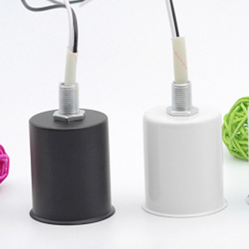 E27 keramische schroefvoet ronde led-lamp fitting houder adapter metalen lamphouder met draad