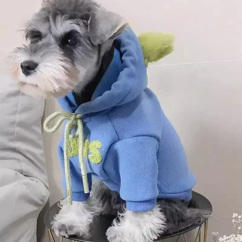 Winter Pet Dog Sweatshirt Clothes for Small Medium Dogs Warm Fleece Zipper Dog Hoodies Chihuahua French Bulldog Jacket: XS / Blue