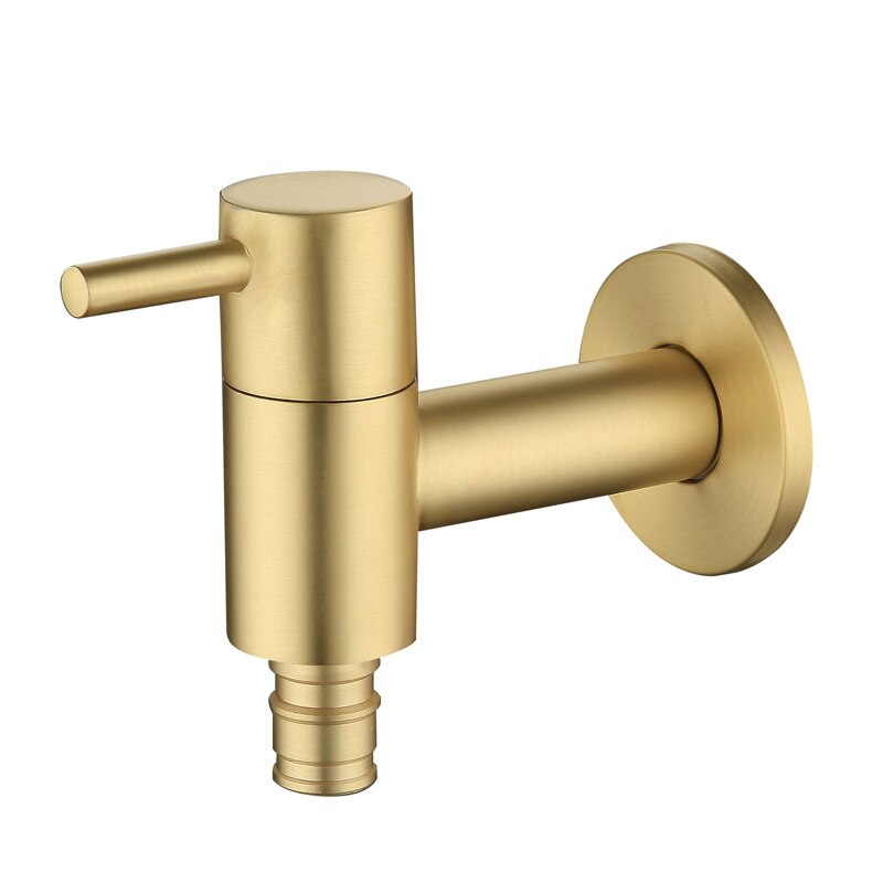 Válvula triangular para baño, válvula de llenado de agua fría única para grifo de lavadora de cocina, accesorios de baño: Brushed Gold-1