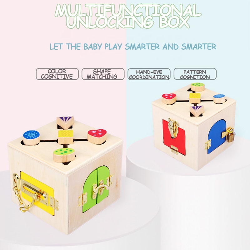 model imitates lockbox early education puzzle 3 years old and above kindergarten to learn fire lock box block toy