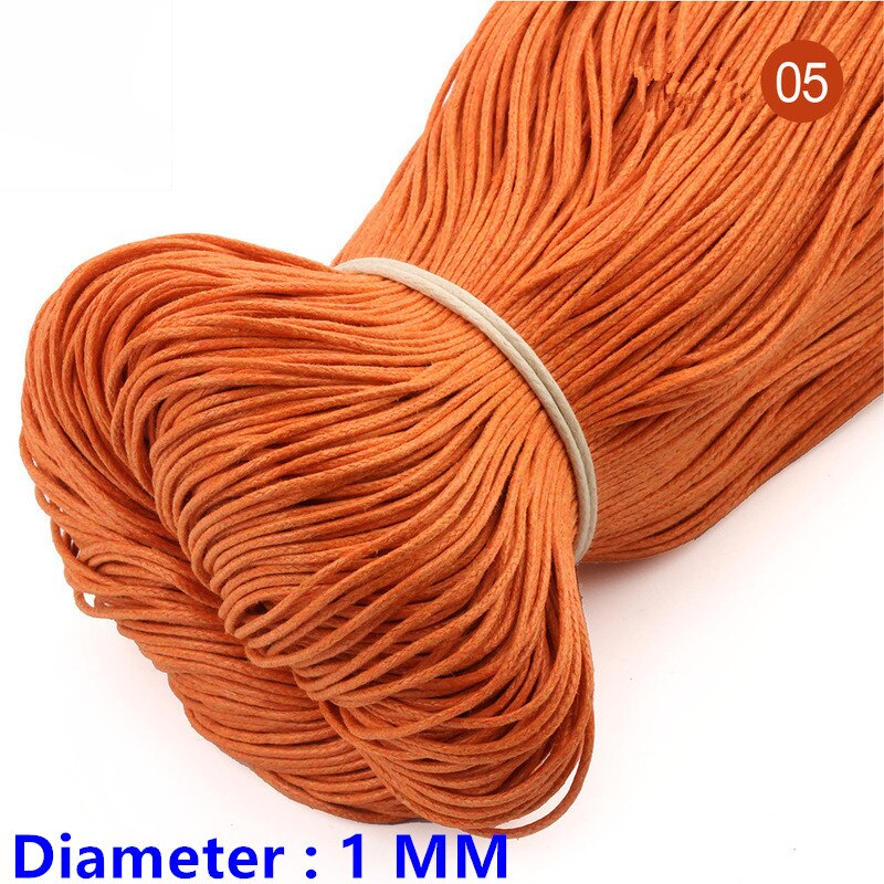10Yard 1MM Colorful Waxed Cotton Cord Rope Waxed Leather Thread String Strap For Necklace Bracelet Beads Jewelry Making Supplies: Orange  1MM
