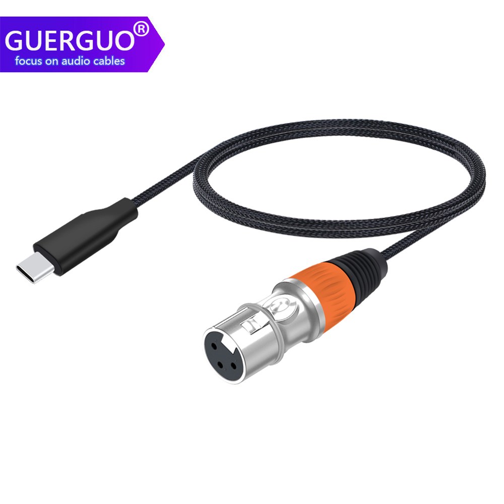 Kabel USB C robić XLR, adapter konwerter XLR robić USB C, kabel stereofoniczny USB typu C robić 3-pinowego XLR męskiego/żeńskiego wyjścia robić wzmacniacza, głośnika