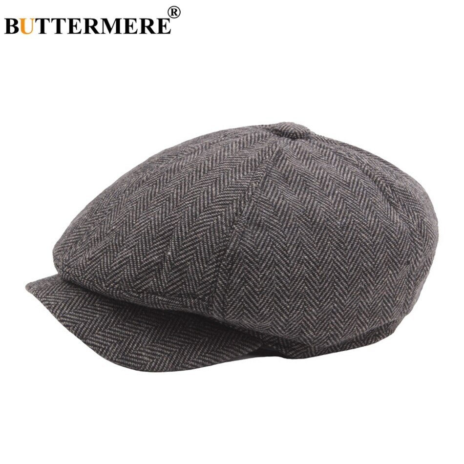 Buttermere krantenjongenspet gatsby, katoenen visgraatpet voor heren en dames, britse geruite baret, platte pet, verstelbare britse casual chauffeurspet