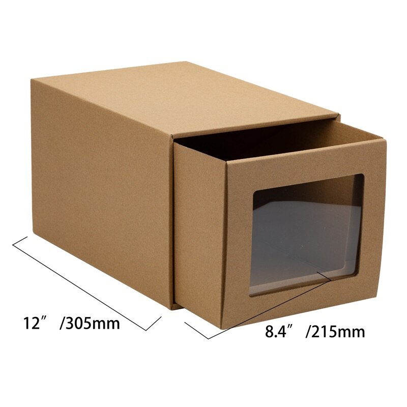 1pc Thickened Kraft Cardboard Box Drawer Shoebox Space Saving Storage Organizer Container Box Sports Shoes High Heels Holder: for high heel