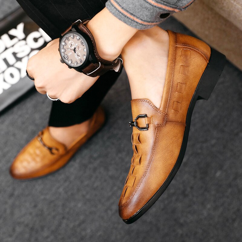 Mocasines náuticos para hombre, zapatos planos informales, sin cordones, para exteriores, otoño