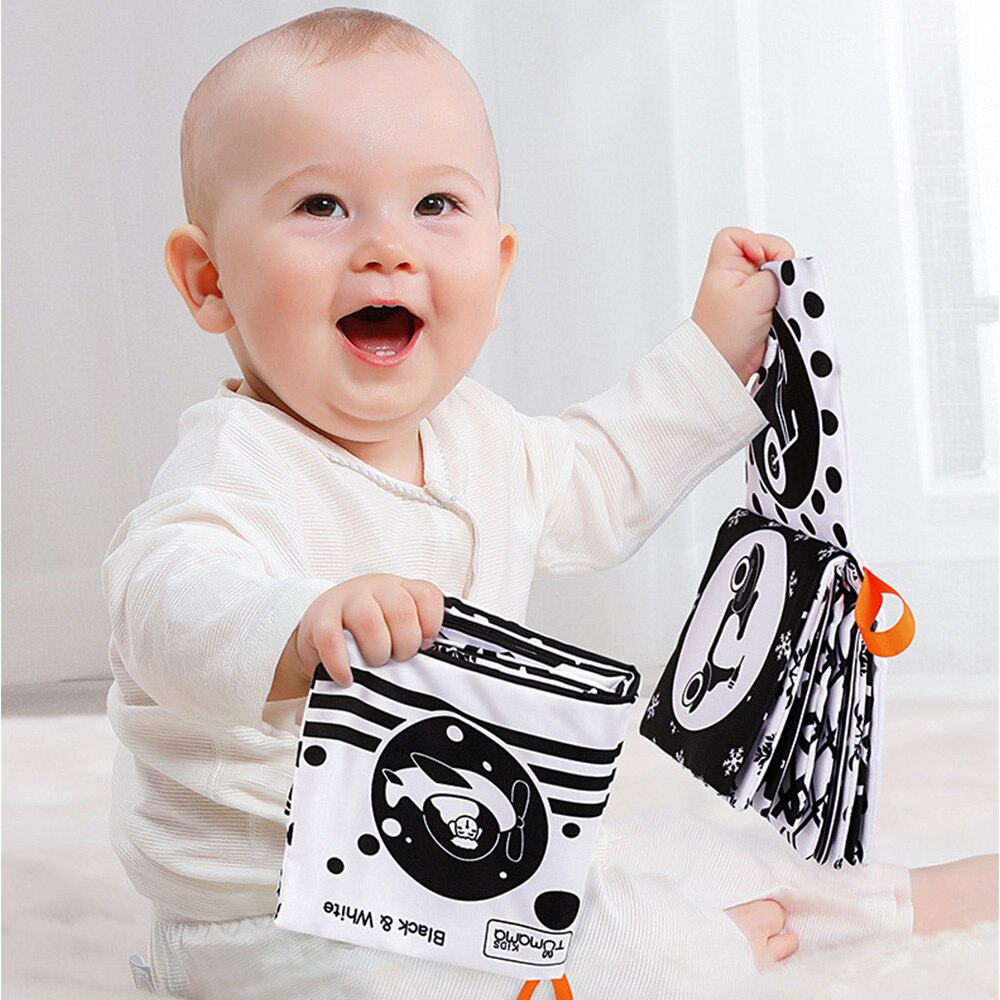 3PCS Baby Cloth Books Early Learning Educational Toys Black White Soft Cloth Development Books Cartoon Animal Infant Toys