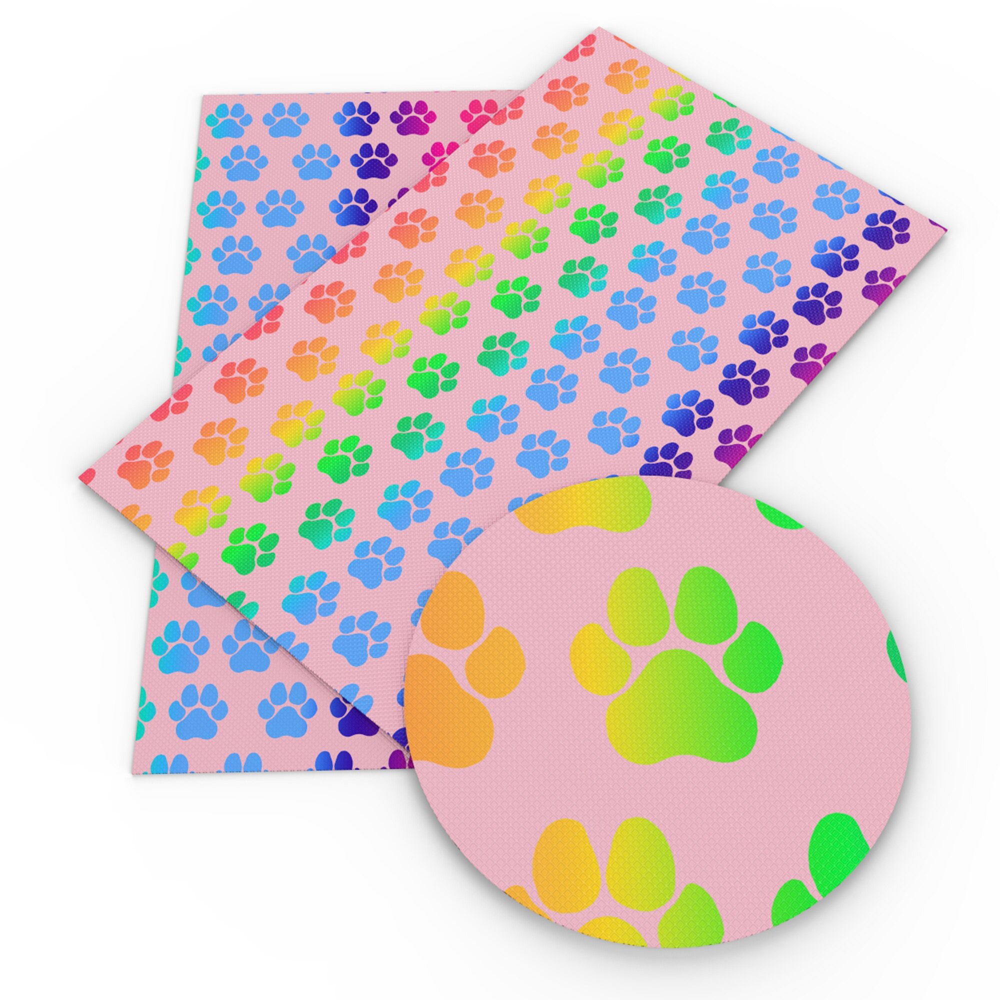 Animal Dog Foot Print Faux Synthetic Leather Fabric For Bow-knot Bags Wallet Earring Phone Case Scrapbook DIY,1Yc17641: 1116915001