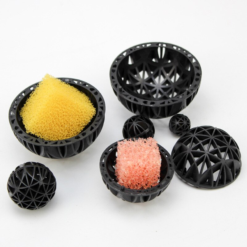 50/100Pcs 16-76mm Aquarium Bio Balls Filter Media Wet/Dry Koi Fish Tank Pond Air Pump Canister Cleaner