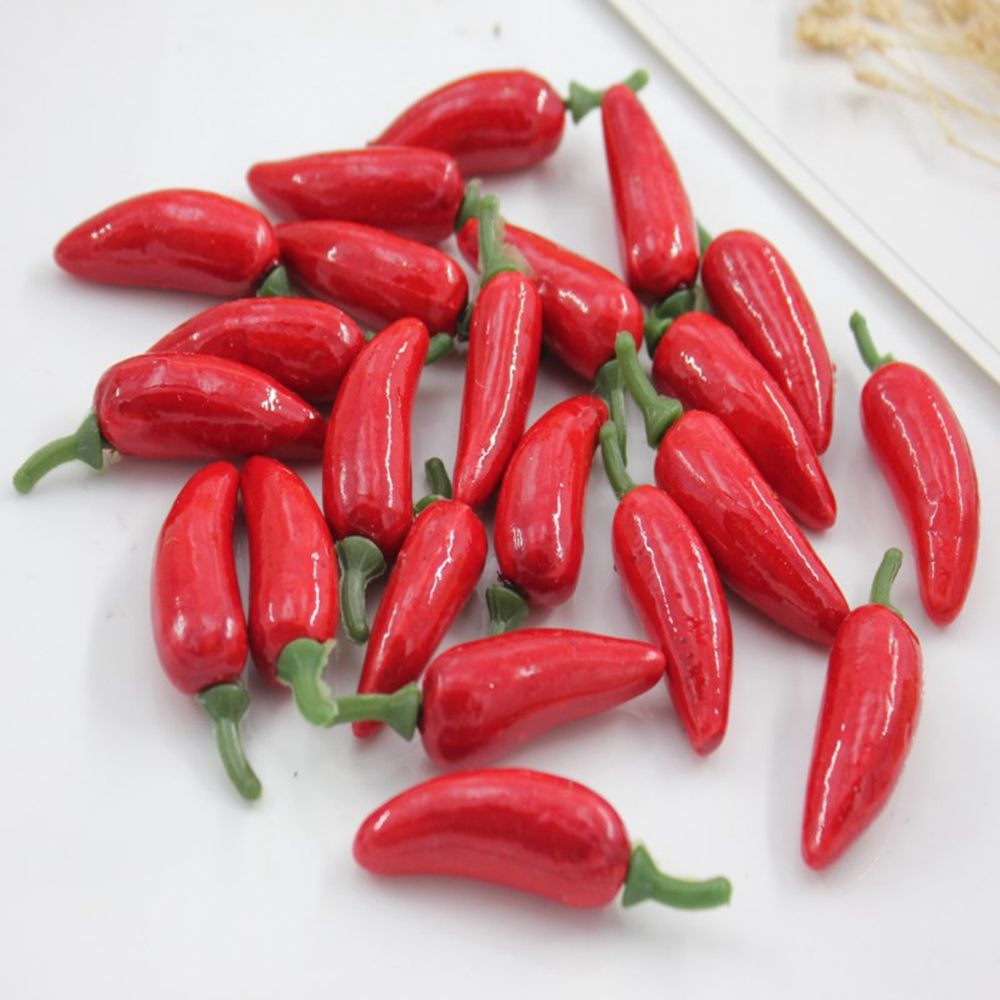 Simulation plastique artificielle de piment, 10 pièces, plantes de Corsage, fruits et légumes pour la décoration de la maison du nouvel an: red