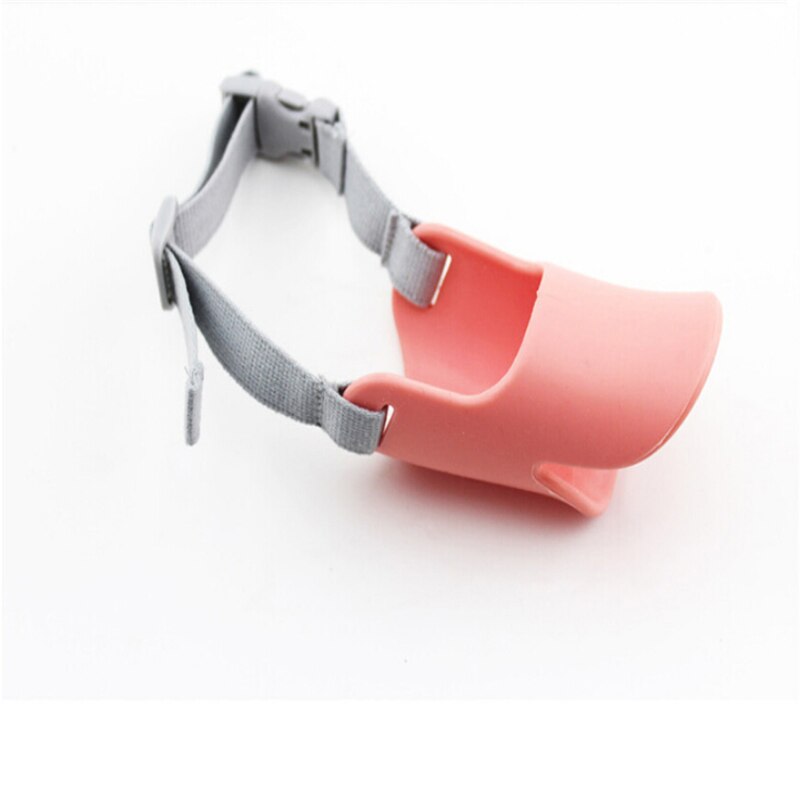 Novelty silicone cute duck mouth dog mask muzzle Bark bite stop anti-bite mask For Pet dog: Pink / L
