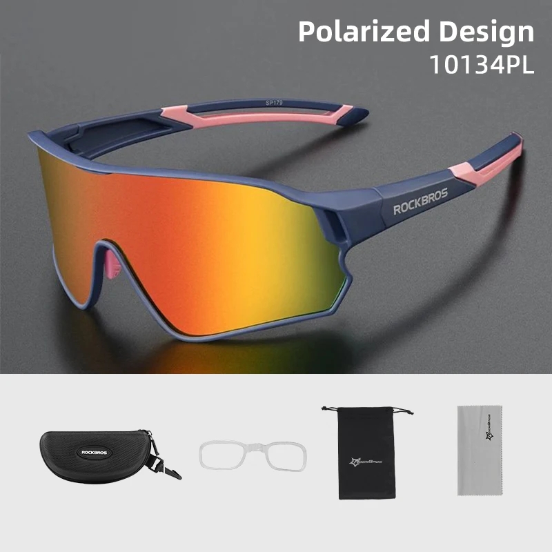 ROCKBROS-gafas de sol polarizadas con protección UV400 para ciclismo, lentes deportivas para bicicleta, senderismo, Camping, Golf: Gris