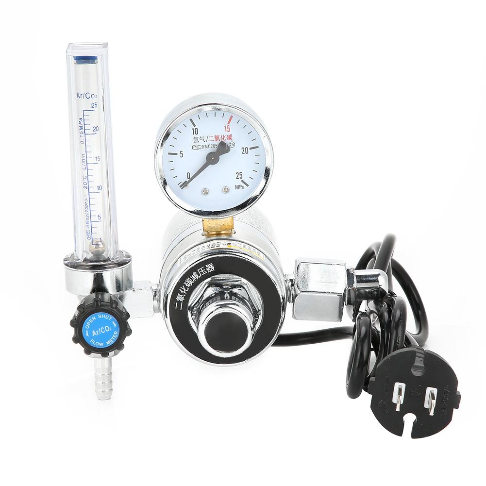 Carbon Dioxide Pressure Reducer CO2 Regulator Gauge For Welding Work 36V/220V Dioxide Pressure Regulator Stainless steel