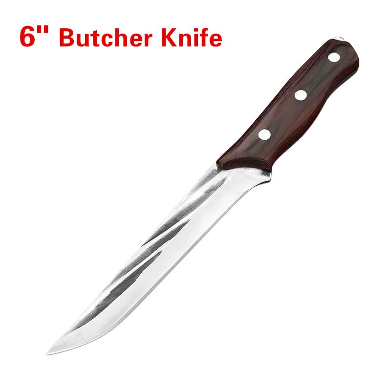 Handmade Forged Stainless Steel Kitchen Knife Boning Knife Cleaver Wood Handle Butcher Knife Fruit Vegetables Cutting Tool: C