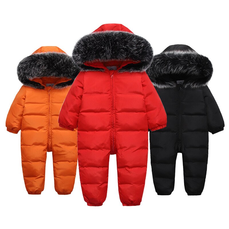 Baby Jacket Duck Down boys Infant baby Clothes Girl Boys Kids Jumpsuit 18m~4y Russian Winter Snowsuit warm baby clothes