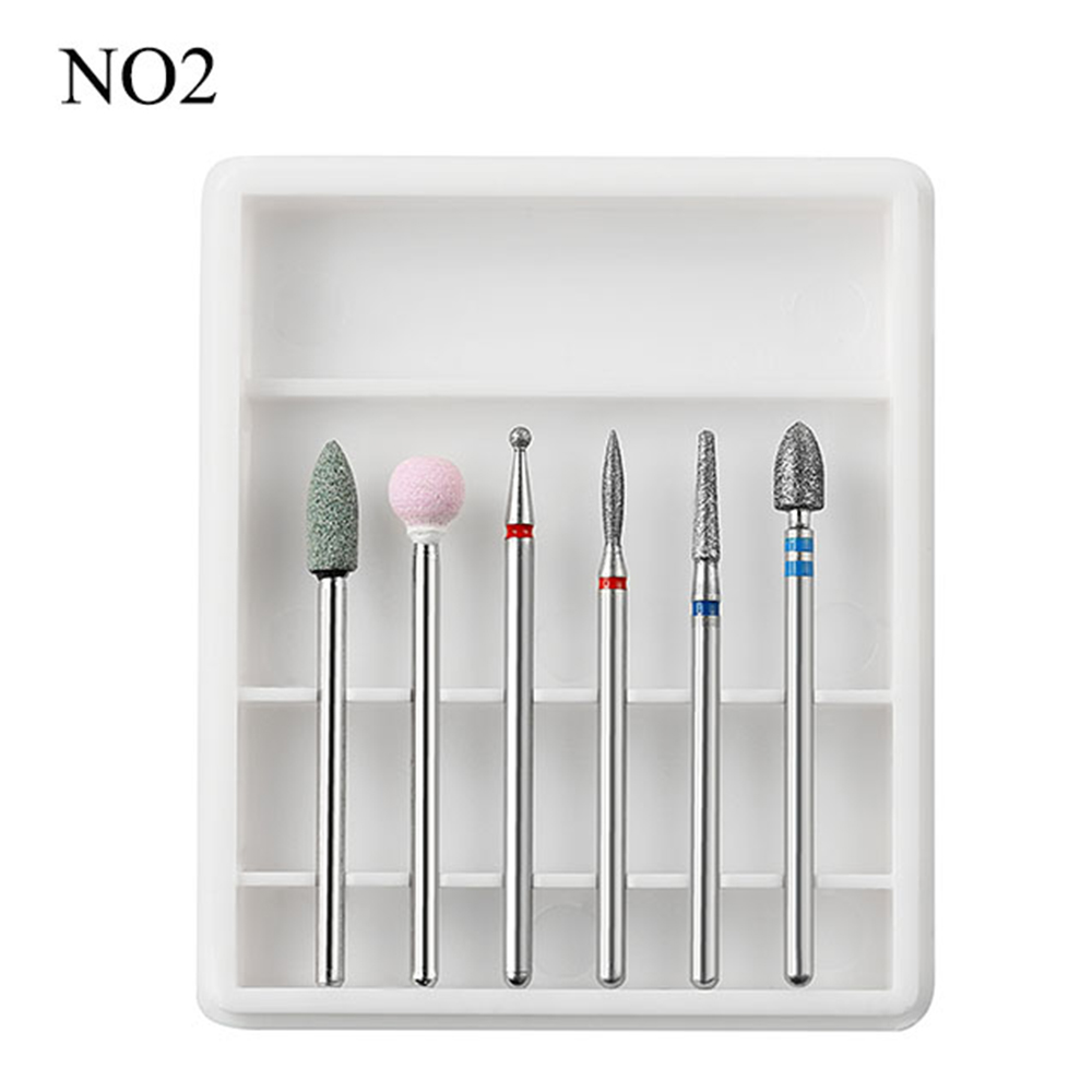 6 unids/set manicura uñas taladro eléctrico Kit de uñas de piedra de corindón cortadores polaco manicura Accesorios