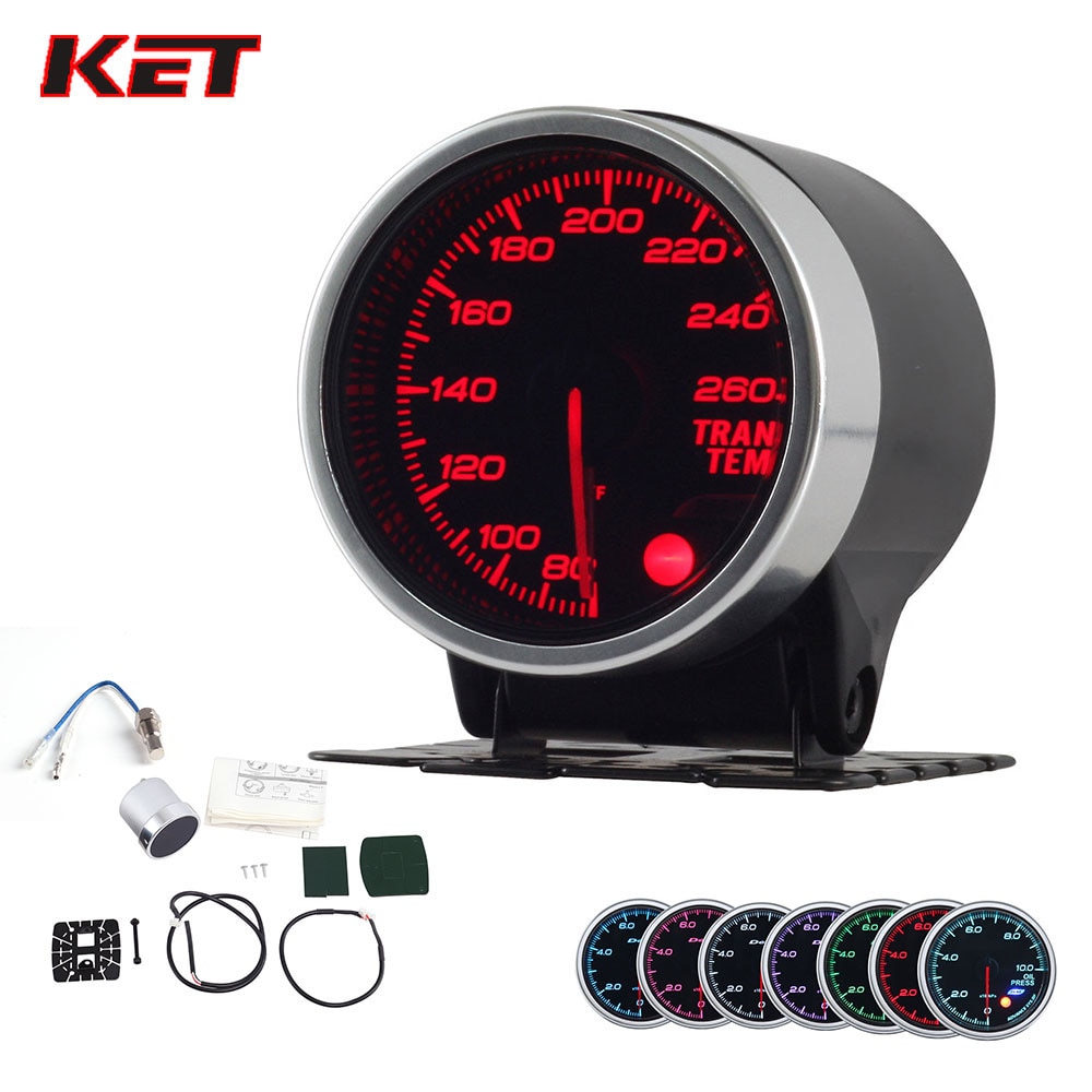 Lente de humo de 2 pulgadas, 52MM, 80-260 grados, medidor de temperatura Trans, medidor de temperatura Trans con Motor paso a paso