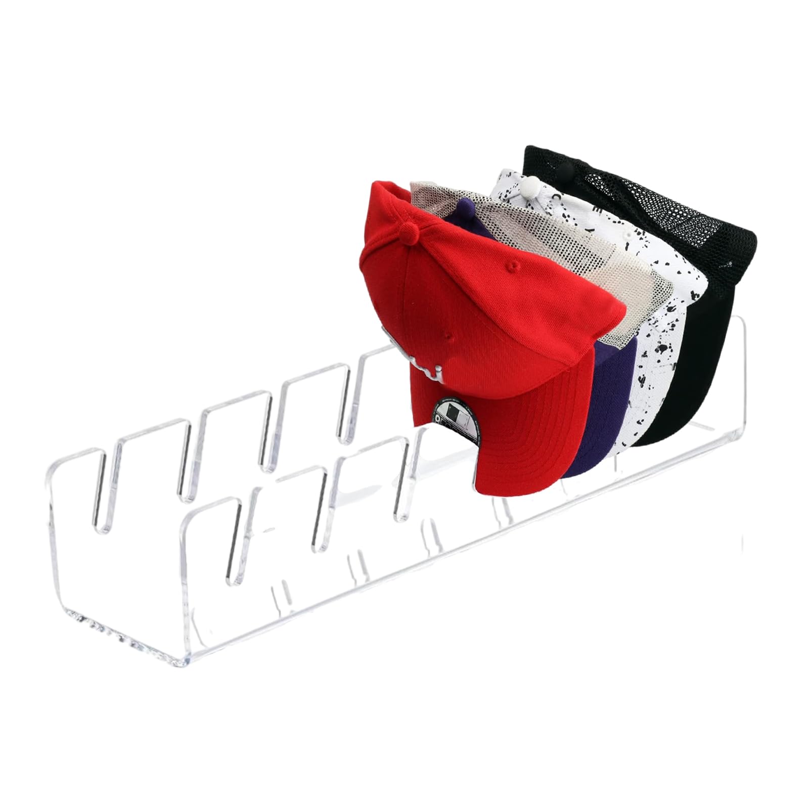 Organizador de sombreros acrílico, soporte para gorras de béisbol, organizador de sombreros para gorra de béisbol, soporte para gorras de béisbol, exhibición para dormitorio: Negro