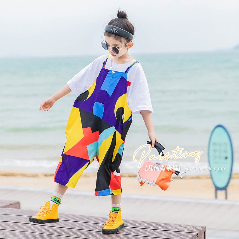 Mono con Graffiti para niñas Y adolescentes, ropa informal holgada, mono de 10 Y 2022
