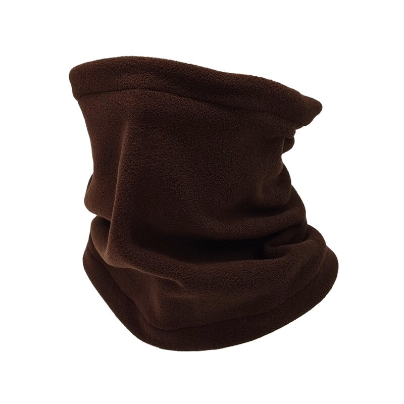 Fleece Neck Warmer 1PC 3 In 1 Unisex Polar Thermal Ski Wear Snowboarding Snood Scarf Hat Multi Function Scarf Collar: Brown