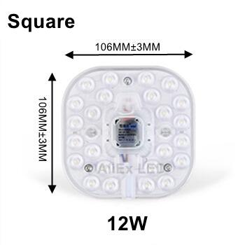 36W 24W 18W 12W Led Ring Panel Cirkel Licht SMD2835 Led Ronde Plafond Boord Cirkelvormige lamp Board AC220V 230V 240V Led Licht: Square 12W 220V / Warm White Updated
