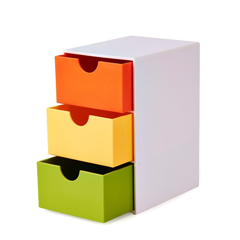 Organizador de escritorio Kawaii, caja de almacenamiento de maquillaje, contenedor de 3 estantes, cajón, estante para enviar pegatinas, decoración del hogar, suministros de oficina 2022