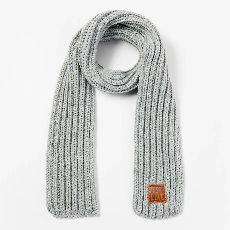 garçons filles hiver écharpe enfants pompon bébé écharpe cou plus écharpes tricot laine foulard: Gris