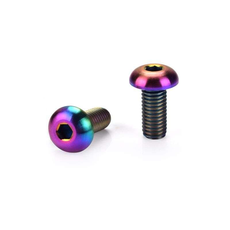Fiets Bidonhouder Titanium Legering Bevestigingsbouten Schroeven M5 × 12Mm Fiets Bidonhouder Bouten/M5 * 10 Schijfrem Schroeven Fietsonderdelen: M5-12mm Color