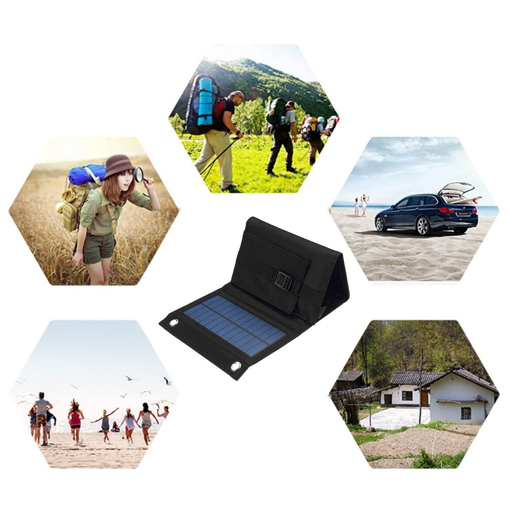 9W Foldable USB 5V Solar Panel Power Bank Outdoor Phone Power Battery Charger for Home Outdoor Camping Tool