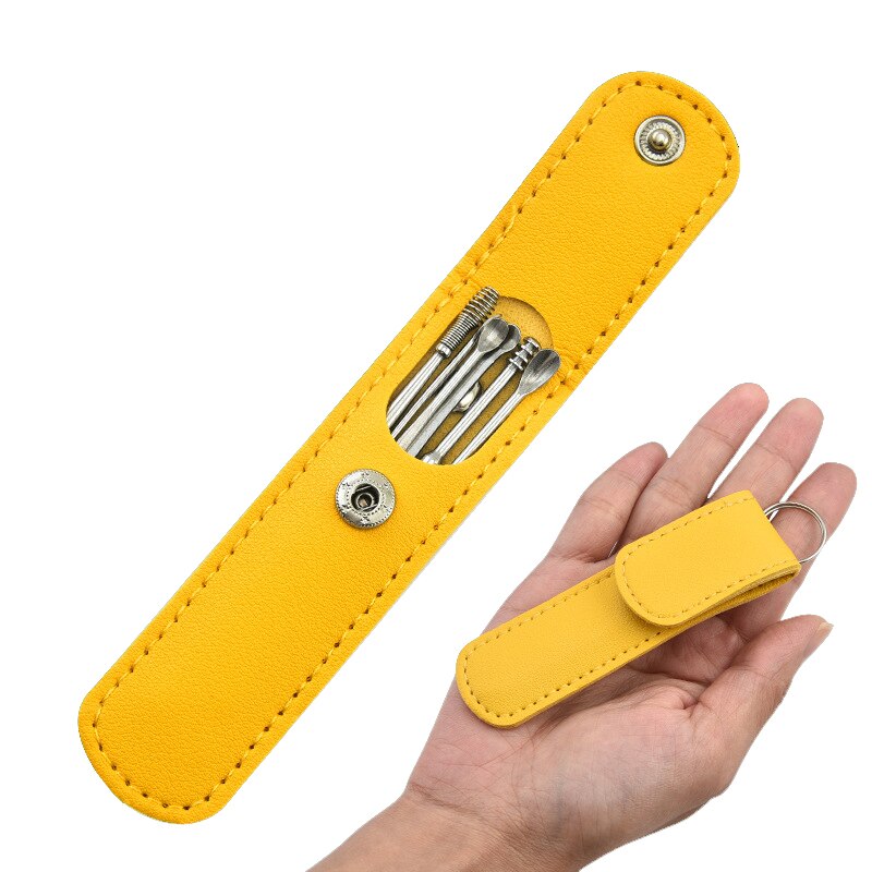 6PCS Ear Wax Remove Tool Ear Pick Cleaning Tools Portable Multi-function Ear Wax Pickers Steel Earpick Wax Remover