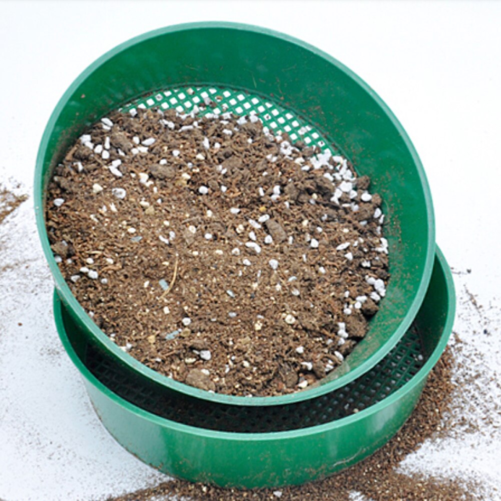 Durable Plastic Soil Sieve Filter Mesh Soil Stone Sifting Filtration Home Garden Flower Plant Nursery Tool Balcony Office Supply