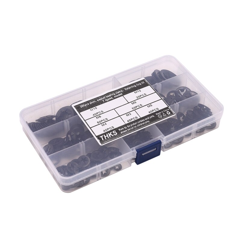 280Pcs Internal Tooth Starlock Washers Lock Washers Assortment Kit, Push on Speed Clips Fasteners Assortment Kit (7 Size)