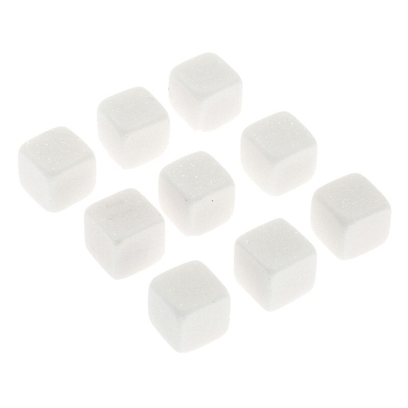 9 unids/bolsa Natural Whisky hielo reutilizable de piedras vino bebidas enfriador de cubos, rocas bolsa para granito hielo piedras: Blanco