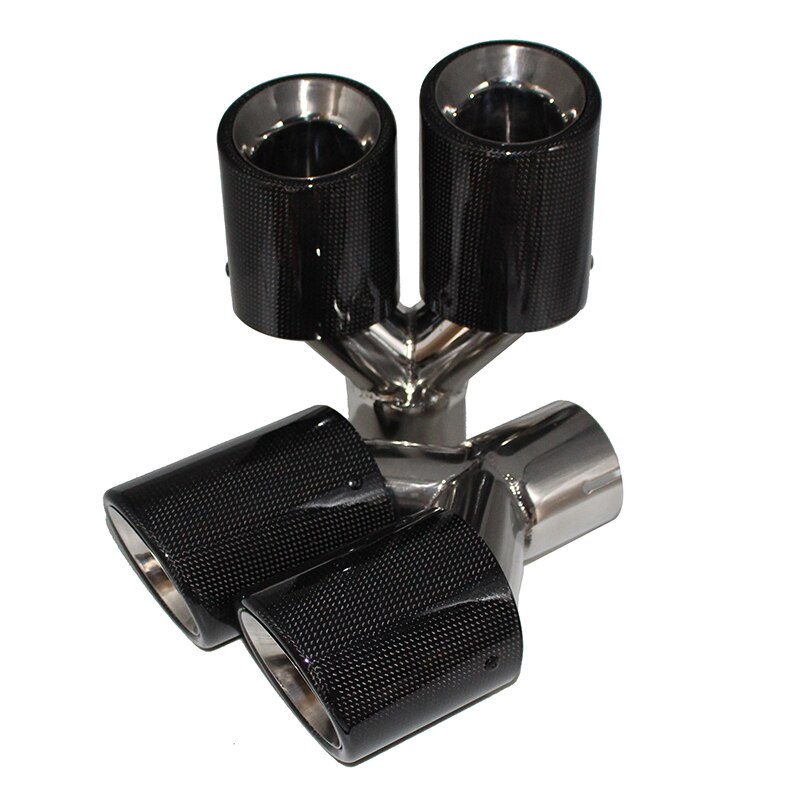 Auto Accessoires Uitlaatpijp Staart Mond Y-Vormige Gekruld Bell Mond Dubbele Mond Carbon Fiber Staart Keel Vier Outlet uitlaat