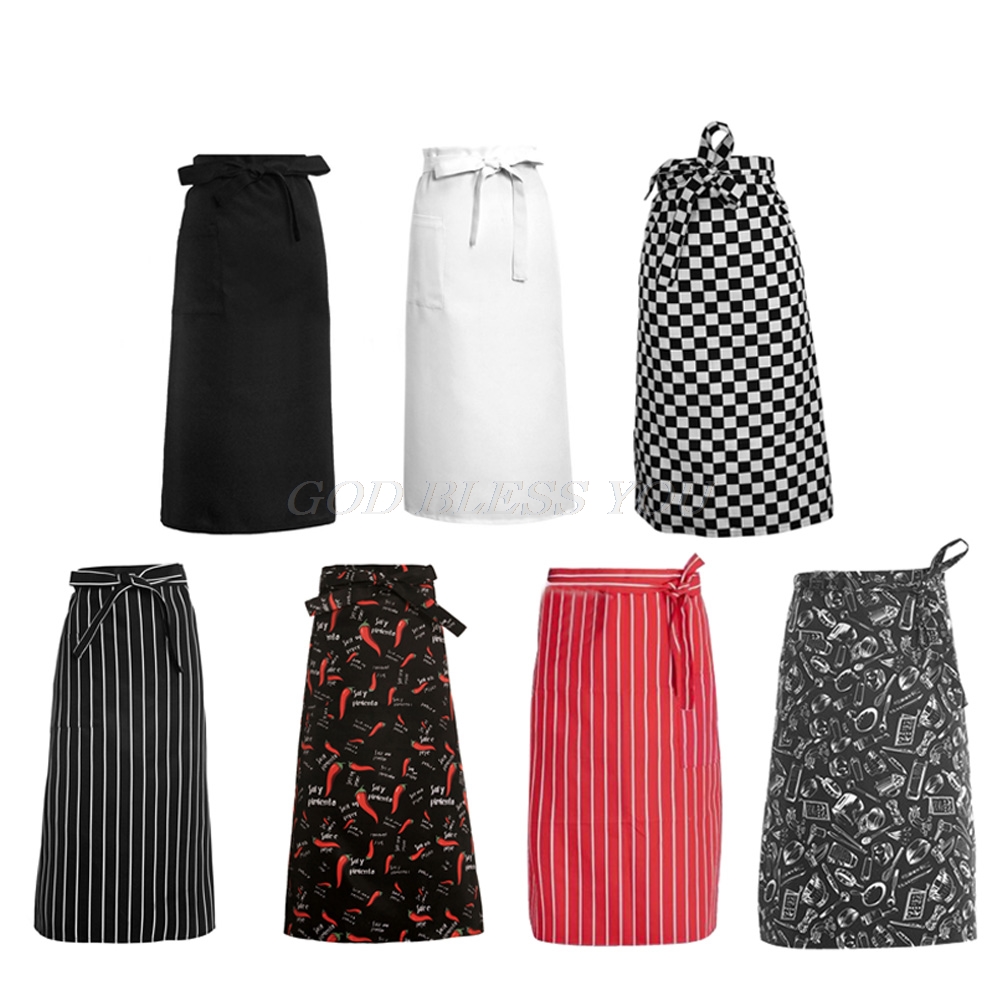 Kitchen Cooking Aprons Work Dining Half-length Long Waist Apron Catering Chefs Hotel Waiters Uniform Essential Supplies
