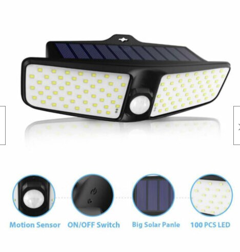 LED Spotlight 100Leds Waterproof Spotlights Searchlight Outdoor Sensor Floodlight Garden Light Two-Sided Illumination