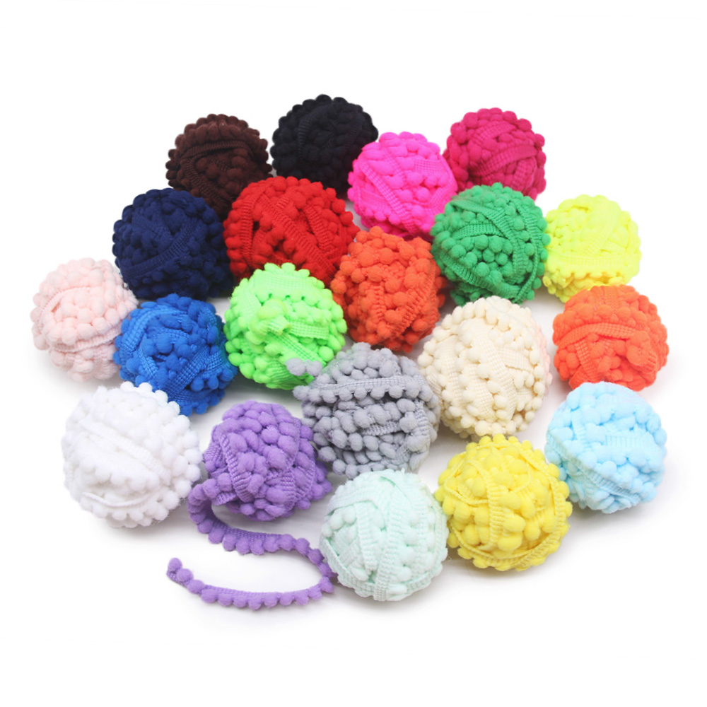 2 meter pompomkant boll pompom frans band sömnad spets virat tyg handgjorda hantverkstillbehör gör-det-själv