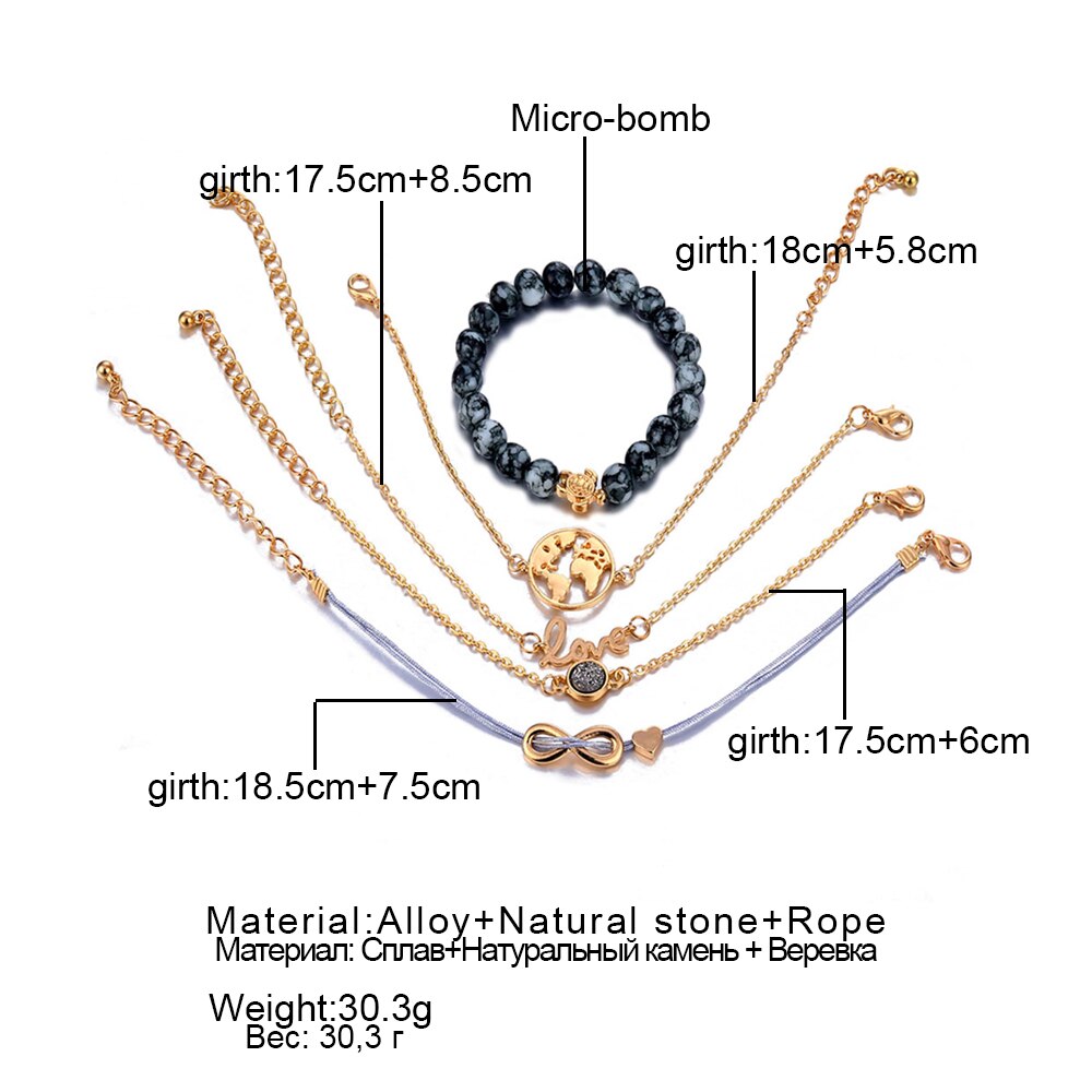 FNIO Jahrgang Schildkröte Herz Karte Charme Armbänder Für Frauen Neue Stein Unendlichkeit Armbinde Boho Schmuck